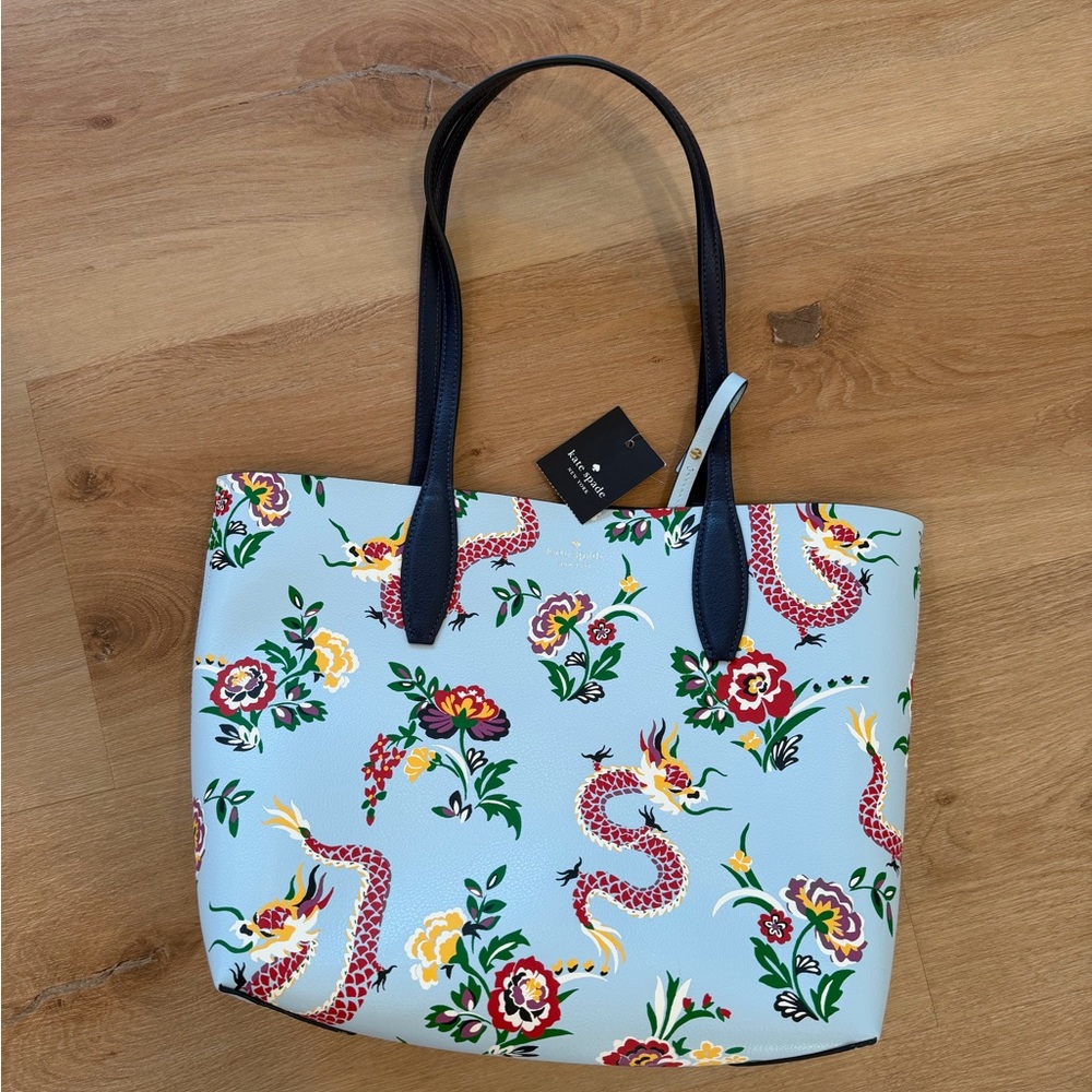 Kate Spade - Floral Dragon Print Tote Bag - Multicolor